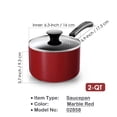 thumbnail image 2 of Cook N Home Non Stick Sauce Pan, 2 Quarts Saucepan with Glass Lid, Nonstick Small Multi-purpose Pot, Milk Chocolate Aluminum Cooking Pot Pan with Stay-Cool Handle, Marble Red, 2 of 6