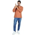 thumbnail image 2 of Atasi Long Sleeve Kurta For Men Solid Slub Cotton Round Neck Ethnic Shirt-6016, 2 of 7