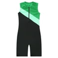 thumbnail image 3 of YiZYiF Kids Boys One-piece Gymnastics Sports Jumpsuit Sleeveless Color Contrast Stretchy Swimming Bodysuit Green 12, 3 of 5