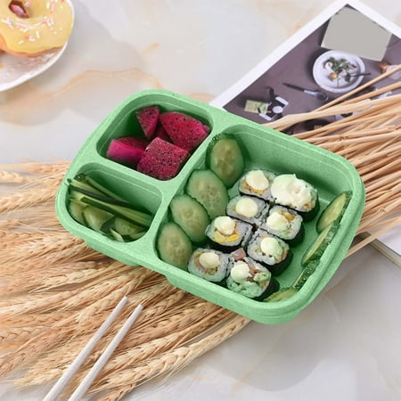 

Werulen Estuche de plástico organizador Ahorro Liquidación Fiambrera para adultos Fiambrera de 3 compartimentos para preparar comidas Para niños Recipientes apilables para aperitivos Para almuerzos
