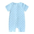 thumbnail image 4 of Utoimkio Newborn Summer Baby Boy Girl Rompers Zip-up Bodysuit One Piece Jumpsuit Short Sleeve Playsuit One Piece Outfit Clothes, 4 of 9