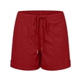thumbnail image 6 of Womens Plus Size Shorts - 2024 Summer Beach Drawstring Shorts with Pockets, High Waist, Loose Fit, Cotton/Polyester, Office/Party/Vacation, 6 of 6
