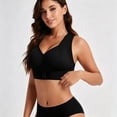 thumbnail image 3 of Xdegoge Posture Corrector Bra for Women Plus Size Front Closure Full Coverage Wireless Black Bras Smoothing Cross Back Sports Push Up Bralettes XL, 3 of 6