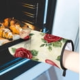 thumbnail image 5 of Valentine''s Day Oven Mitts and Pot Holders Set of 2, Floral Love Heat Resistant Oven Mitts Kitchen Oven Glove for Cooking, Baking, 5 of 6