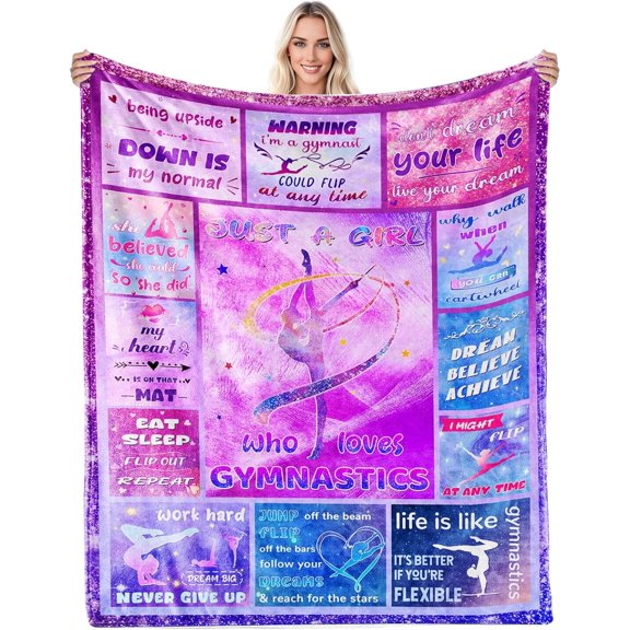 Gymnastics Gifts, Girls Gymnastics Gifts, Blanket Gifts for Girls, Gifts for Gymnasts, Gymnastics Blanket for Girls, Gymnastics Throw Blanket Birthday, Christmas, Holiday, Thanksgiving Gifts