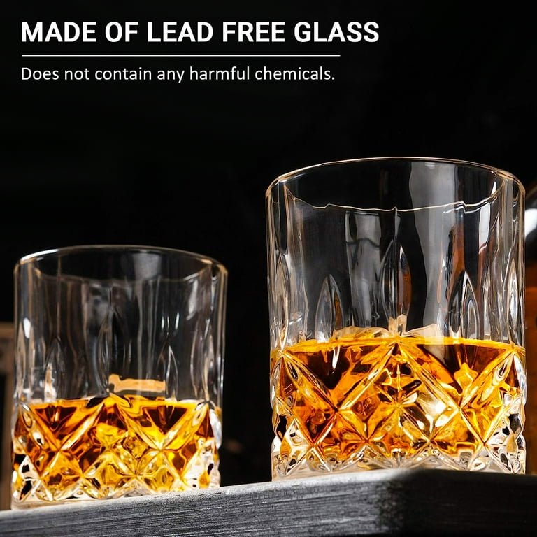 TINANA Crystal Whiskey Glasses 10oz, Old Fashioned Crystal