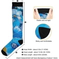 thumbnail image 3 of Coolnut Blue Flowers Compression Socks Women Men Knee High Stockings 1Pair for Sports, Running, Travel38 Gift, 3 of 7