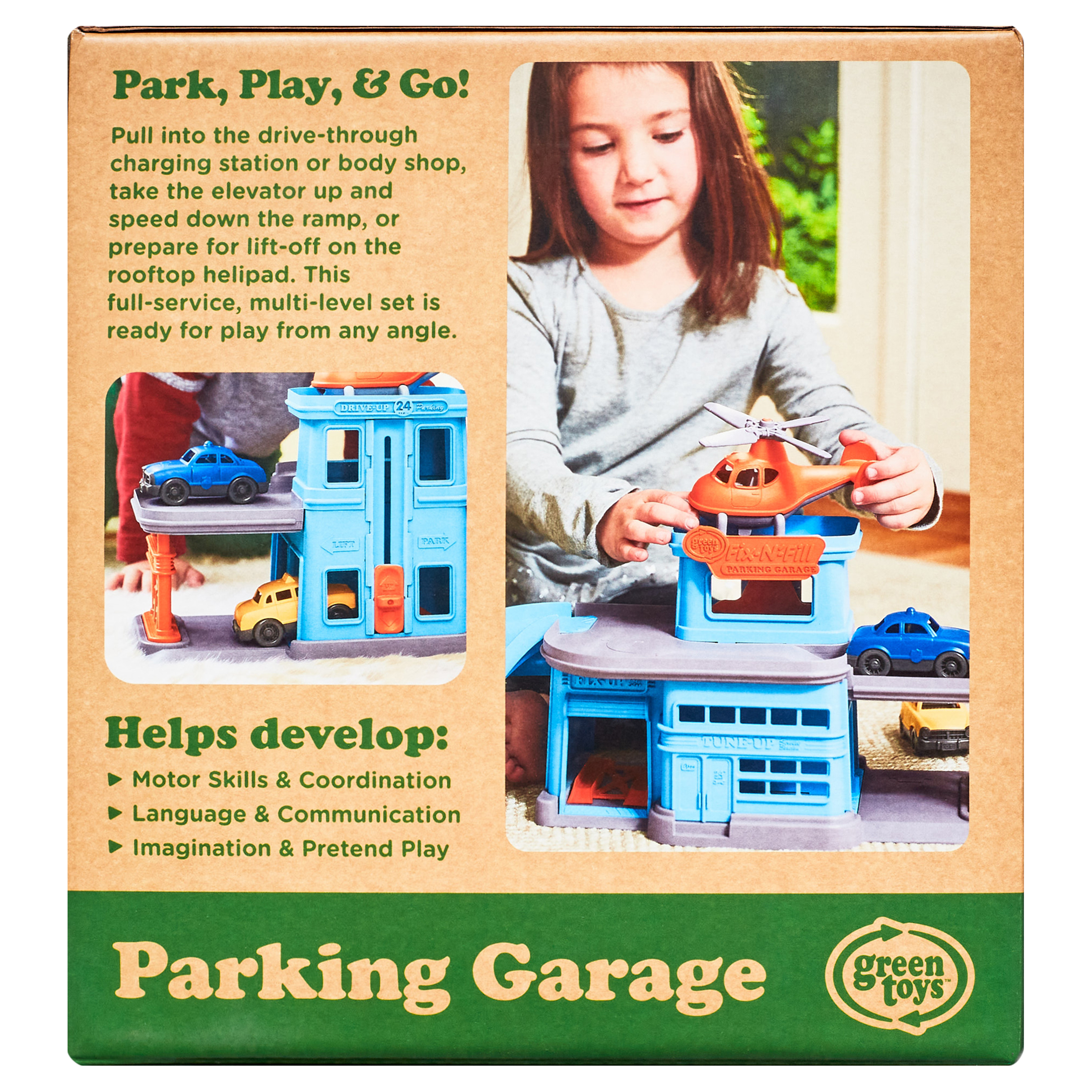 Green Toys Parking Garage, Unisex Vehicle Playset for Children Ages 3 and up - image 5 of 8
