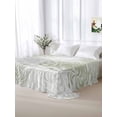 thumbnail image 5 of Sage Green White Full Size Flat Sheet, Wrinkleproof & Fadeproof Cooling Flat Bed Sheet Only, Abstract Grey Chrysanthemum Flower Breathable Soft Bedding Top Sheets 81 x 96 Inches, 5 of 8
