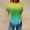 Multicolor womens tops, variant on pimelu Womens Tops Summer Tops Plus Size Lightweight Comfy Going out Tunic Tops Summer Trendy Gradient Print Shirt Ladies Round Neck Short Sleeve Tunic Top