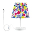 thumbnail image 7 of Yayeee Mini Table Lamp 11.8" Dimmable with Fabric Shade 3 Color Temperatures, Red Retro Shapes, 7 of 7