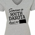 thumbnail image 4 of Inktastic Someone in South Dakota Loves Me Women's V-Neck T-Shirt, 4 of 5