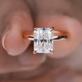 thumbnail image 2 of Cora Jewellery Tulip Basket 2.5CT Radiant Moissanite Solitaire Engagement Ring For Women, 14K Rose Gold, 2 of 6