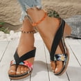 thumbnail image 3 of Beach Sandals Women Braided Band Square Open Toe Slingback Flat Shoes Casual Nonslip Bohemian Beaded Walking Shoes Red Size 8, 3 of 6
