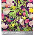 thumbnail image 1 of Soimoi Poly Georgette Fabric Flower & Leaves Watercolor Print Sewing Fabric Yard 42 Inch Wide, 1 of 3