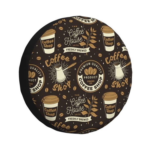 Balery coffee shop house Cubiertas para Neumáticos - Protector Resistente para Neumáticos de Camioneta, SUV, Remolque, Camper y RV-14 inch