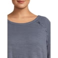 thumbnail image 4 of Terra & Sky Women's Plus Size Ruffle Top with Long Raglan Sleeves, 4 of 5
