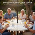thumbnail image 3 of Round Outdoor Tablecloth with Umbrella Hole and Zipper, Coastal Shell Beige Tablecloth with Elastic Waterproof, Summer Ocean Shell Beach Patio Table Covers for 55" - 60" Picnic Pool Tables, 3 of 9