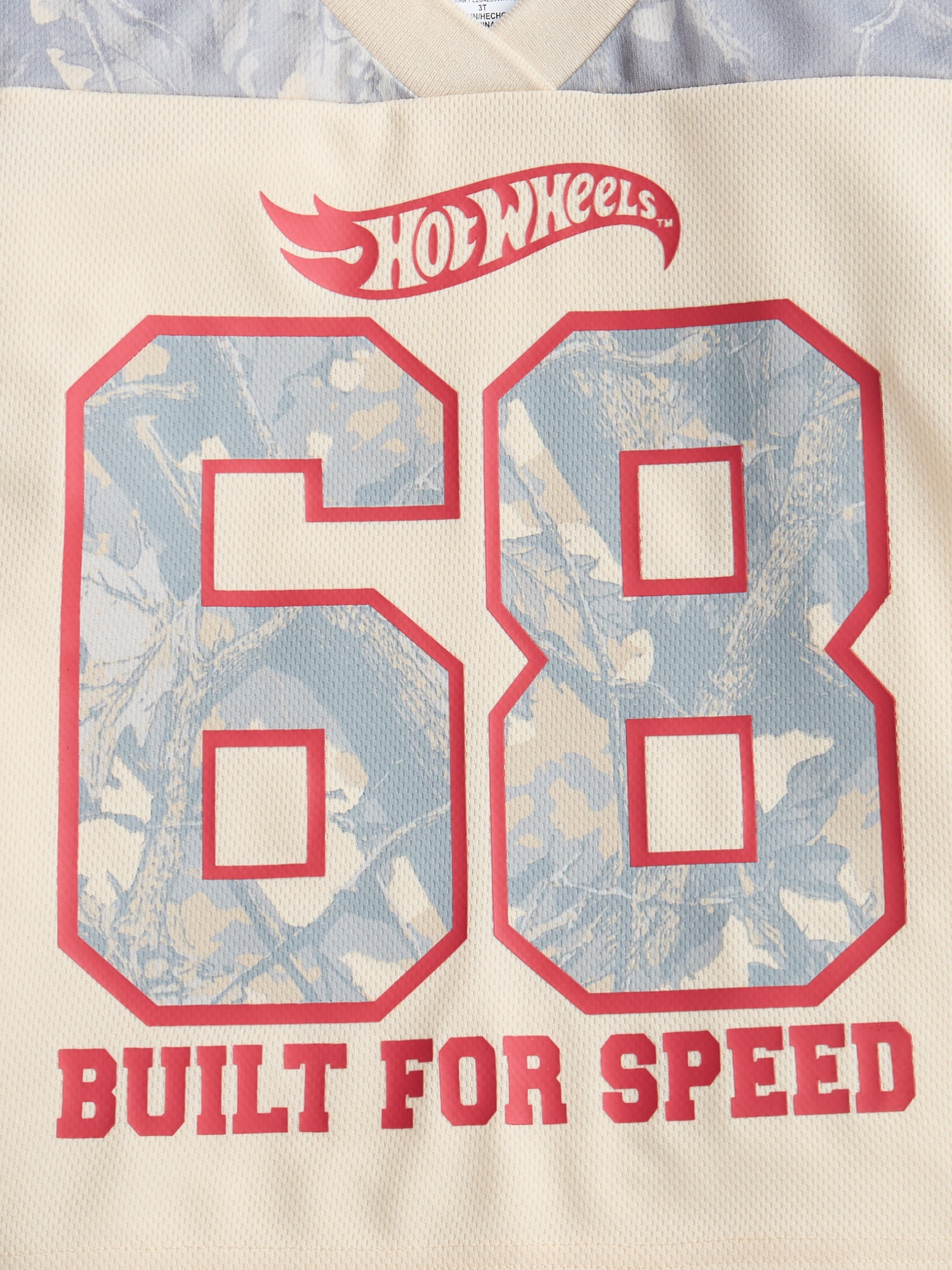 Hot Wheels Toddler Boys Mesh V Neck Graphic Jersey with Short Sleeves, Sizes 12M-5T