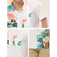 thumbnail image 6 of Lars Amadeus Men's Summer Leaf Patchwork Shirt Button Down Printed Shirts, 6 of 6
