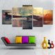 thumbnail image 4 of Xihbxyly Mural de Atardecer En El Mar, Lienzo con Textura 3D, Diseño Irregular Creativo, Decoración de Pared para Sala de Estar, Dormitorio y Cocina, Juego Multicolor, 5 Piezas, 2 X 20 X 35 Cm, 2 X 2, 4 of 6