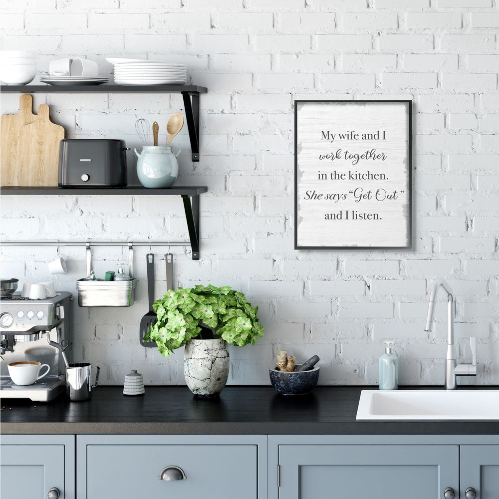 Stupell Industries We Work Together In the Kitchen Funny Couple Phrase Designed by Daphne Polselli