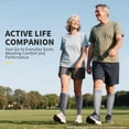 thumbnail image 6 of CAMBIVO Compression Socks for Women and Men, 3 Pairs Knee High Socks 10-15mmHg Mens Stockings for Running, Circulation, Nurses, and Travel, Black/Gray, 6 of 8