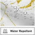 thumbnail image 5 of Marble Shower Curtain, Abstract Modern White and Gold Marble Shower Curtain Set for Bathroom Ink Texture Waterproof Polyester Fabric Bathroom Decor with Hooks, 72x84 Inch, 5 of 6