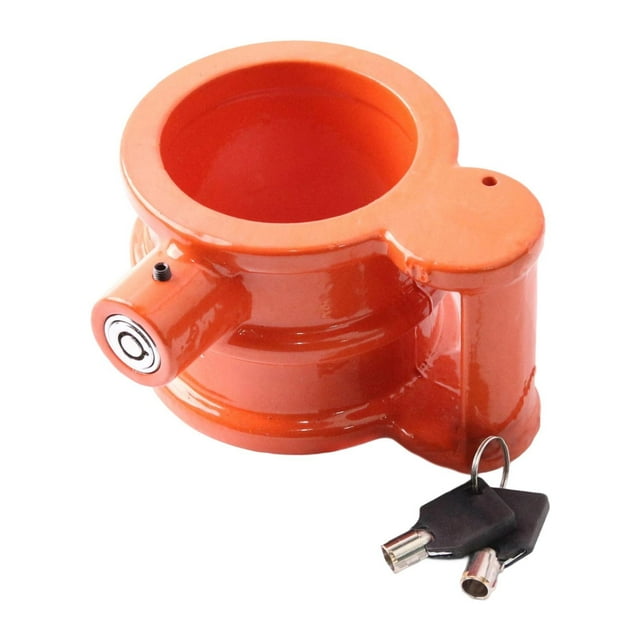 DYNWAVECA Trailer Hitch Lock Anti-theft with 2 Keys Sturdy Reliable Heavy Duty Metal for Securing RV RV Towing Hitch Security Lock Orange