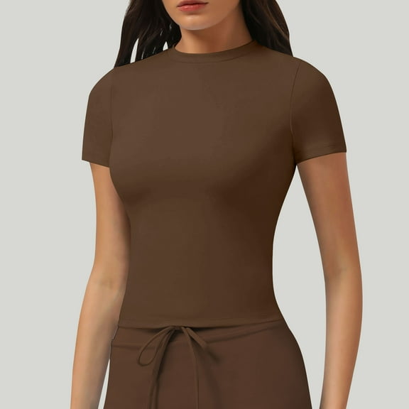 Summer Tops for Teens Girls Short Sleeve Womens Tops Tshirts Shirts Solid Color Tees Oversized Tee Shirts Plus Size