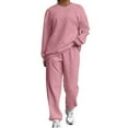 thumbnail image 2 of Ashirexll Womens Winter Outfits Outfits for Womens Ribbed Knit Loose Casual Two Piece Set Comfortable Daily Outfit, 2 of 7