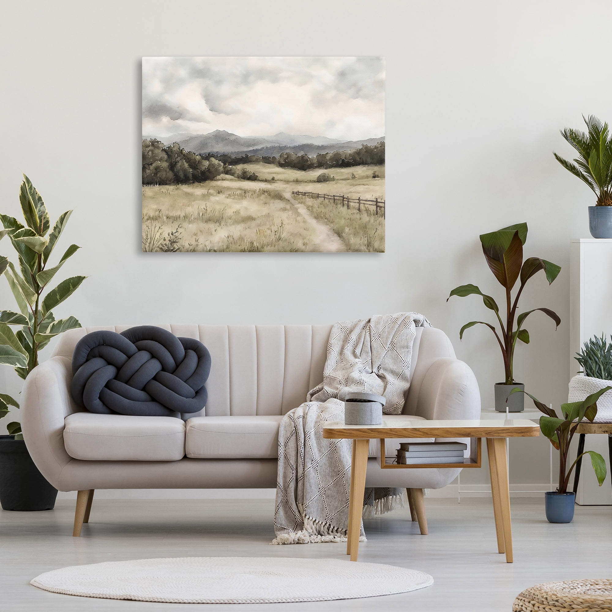 Stupell Industries Muted Trail Along Fence Canvas Wall Art, design by Riley B