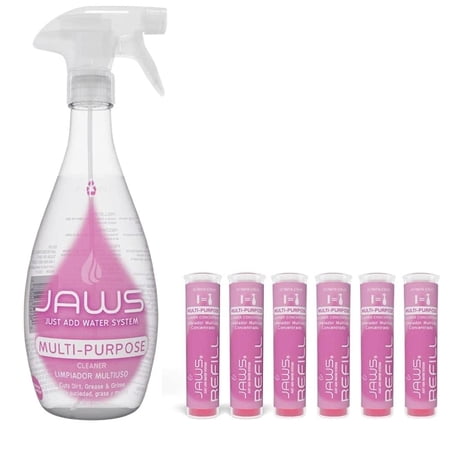 Just Add Water Mutlipurpose Cleaner Bundle Includes Resusable Bottle and 6 Refill Pods