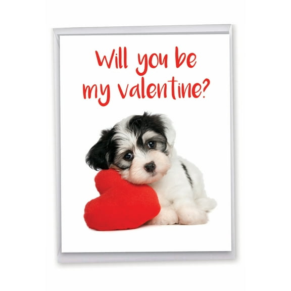 1 Jumbo Funny Valentine's Day Greeting Card (8.5 x 11 Inch) - Puppy Heart J3470VDG