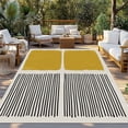thumbnail image 2 of Yellow Outdoor Rug for Patio/Deck/Porch, Non-Slip Large Area Rug 4 x 6 Ft, Modern Painting Farmhouse Striped Abstract Art Indoor Outdoor Rugs Washable Area Rugs, Reversible Camping Rug Carpet Runner, 2 of 8