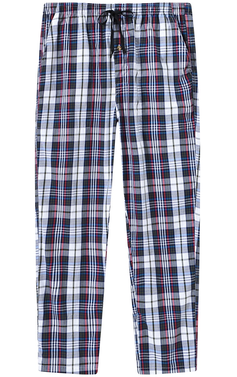 MoFiz Mens Cotton Pajama Pants Lightweight Lounge Sleep Plaid Bottoms ...