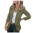 thumbnail image 2 of IYYVV Linen Blazer Women Spring Summer Clothes Casual Long Sleeve V Neck Loose Fit Suit Jacket Dressy Jackets with Pockets Army Green L, 2 of 7