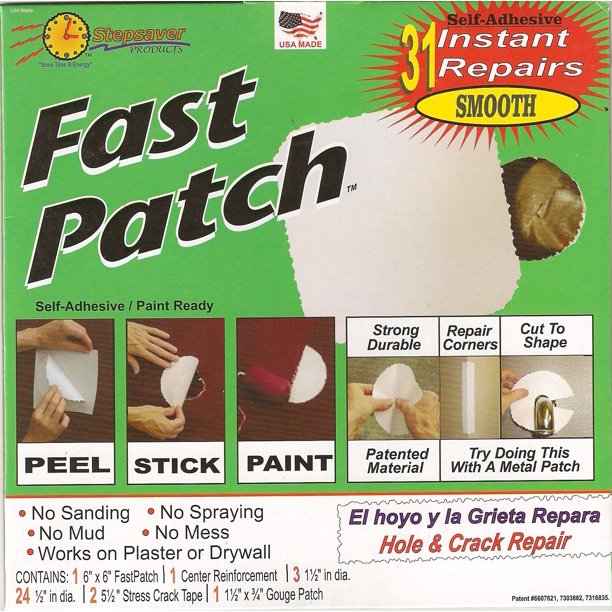 SelfAdhesive Stepsaver Products Fast Patch 31Piece Wall Patch Kit