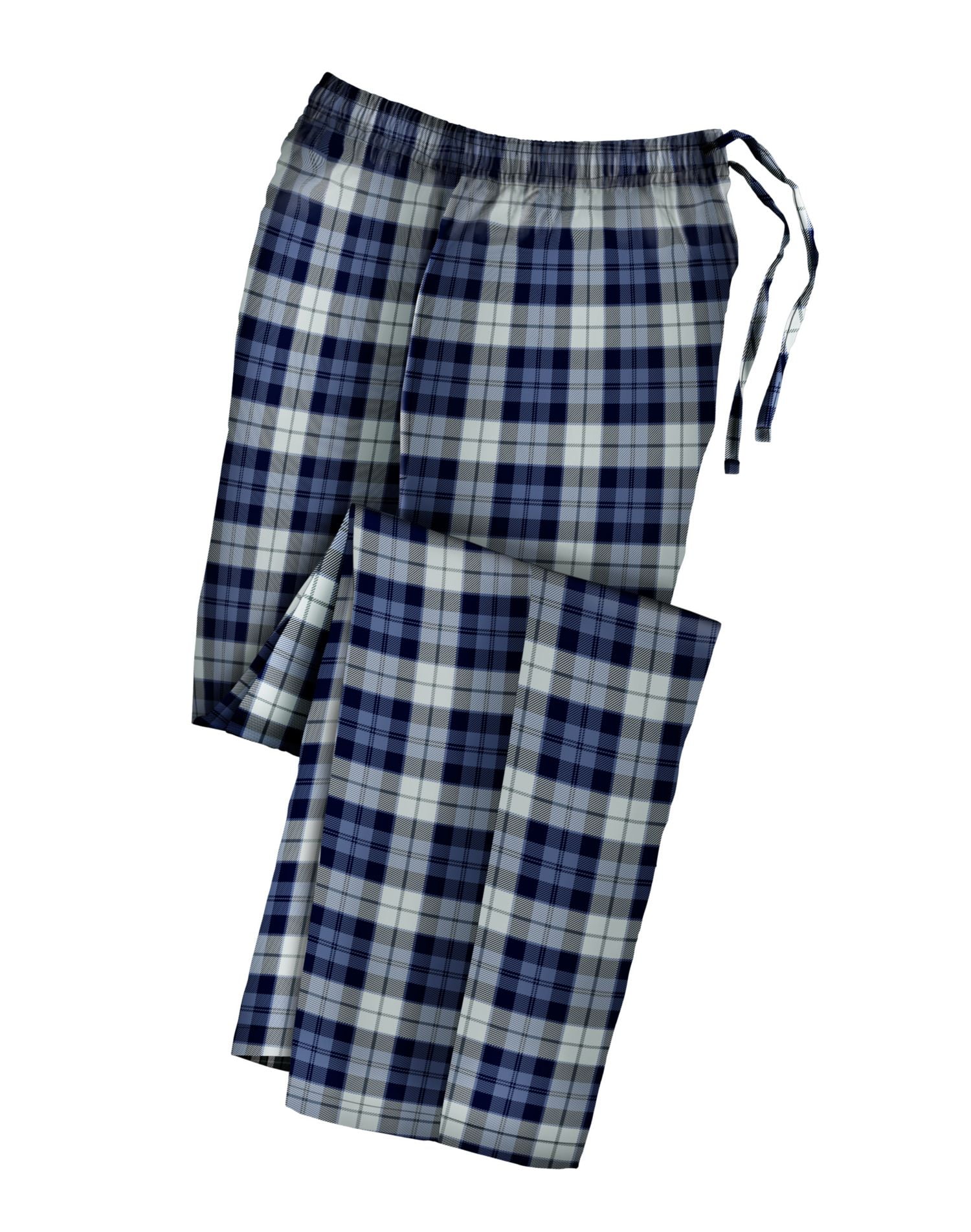 Hanes - Size 5XL Mens Big and Tall Cotton Flannel Pajama Pants, Blue Grey Plaid - Walmart.com