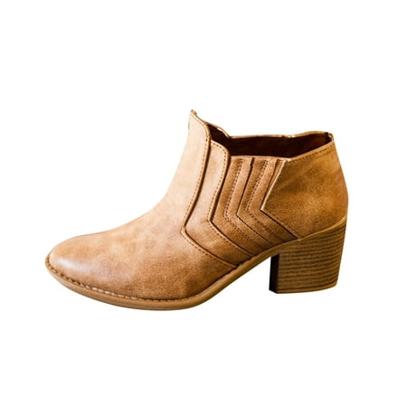 

jsaierl Women s Low Tube Solid Color Sleeve With Vintage Bare Boots Shoes