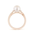 thumbnail image 2 of ANGARA Freshwater Cultured Pearl Crossover Shank Engagement Ring in 14K Rose Gold for Women | June Birthstone, Birthday, Anniversary, Jewelry Gift for Women | Pearl Ring, 2 of 11
