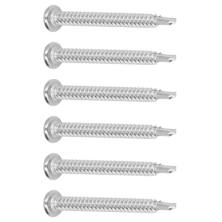 

Crtynell 50Pcs Self Drilling Screw Round Head 410 Stainless Steel Fasteners For Wood Work M4.8x50 Self Drilling Screw Set Self Drilling Screw