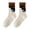 Coffee, variant on Knee High Socks Flocked Cute Korean Style Cartoon Cat Pattern Fall Down Crew Stockings for Women Casual Home Leisure