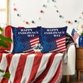 thumbnail image 6 of Patriotic Throw Pillow Covers, 4th of July Linen Pillow Case for Independence Day, Memorial Day, Veteran's Day, USA, American Summer Outdoor Red White Blue Decorations (18x18Inch), 6 of 6