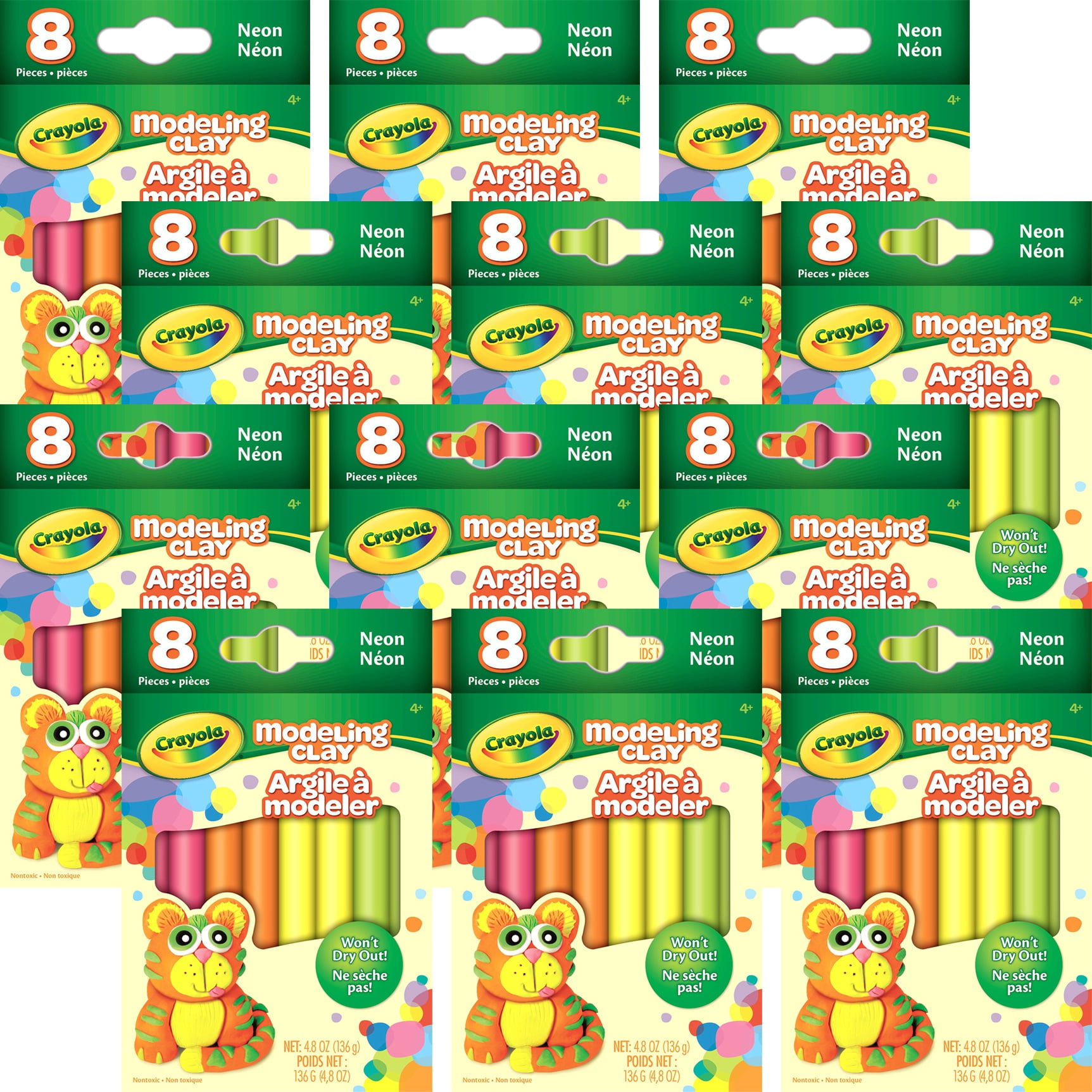 Crayola Modeling Clay .6oz 8 Count, Mutlipack Of 12