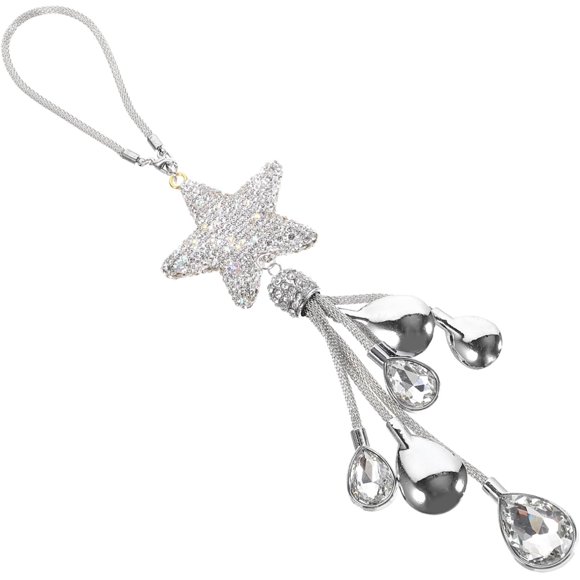 Colgante De Estrella Para Coche Con Cristales Incrustados DecoracióN De Espejo Retrovisor Accesorio Para AutomóVil Mujer Elegante Y FáCil De Instalar