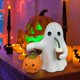thumbnail image 1 of Handmade Ghost Coffee Pumpkin Night Light Halloween Cute LED Spooky Ghost Statue Lamp Decorations Holiday Resin Mini Gothic Light Up Desktop Ornaments, 1 of 6
