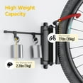 thumbnail image 4 of Swivel Bike Wall Mount, Bike Hangers for Garage, Bike Wall Mount with Two Extra Storage Hooks, Bike Hanger Wall Mount for Space Saving, Bike Rack Garage Holds Up to 77 lbs, 4 of 13