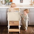 thumbnail image 5 of HARPPA Toddler Tower with Adjustable Height and Anti-Slip Protection, Kids Standing Tower with Safety Rail, Nordi Kids Kitchen Tower with Chalkboard, White, 5 of 10