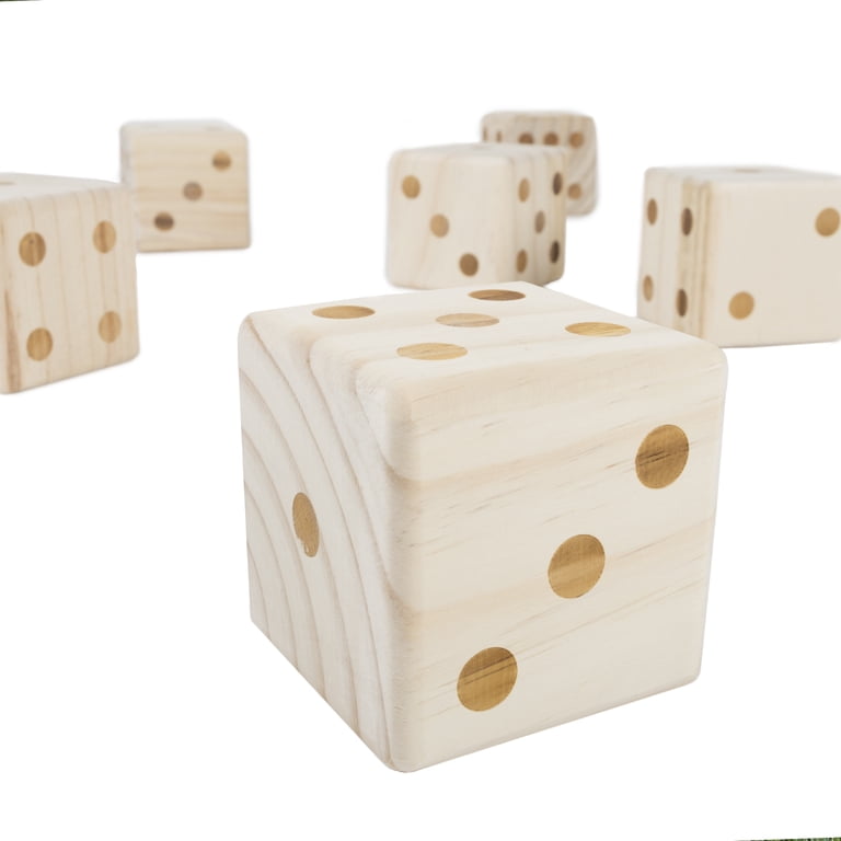 Hey! Play! Giant Wooden Yard Dice Set, 3.5-Inch photo 2